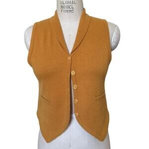 Esprit Vintage Knit Vest Women’s Size Medium Mustard Yellow 90s